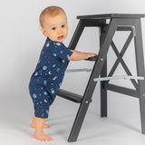 Rocketship Half Sleeves Zipper Romper For Baby