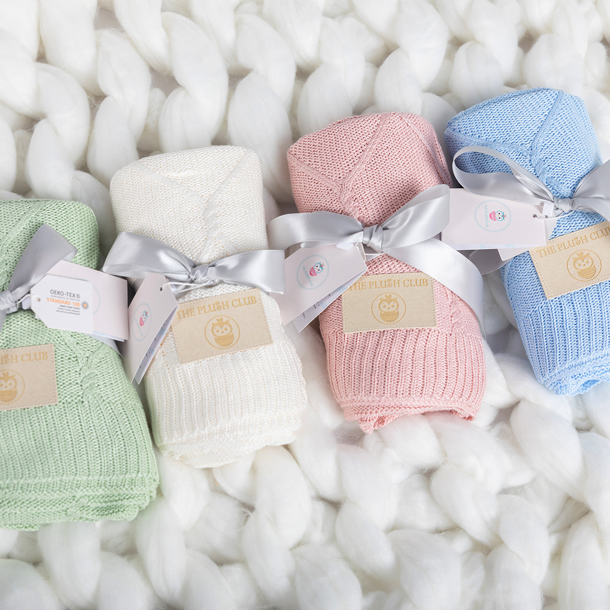Pearl Organic Bamboo Knit Blanket For Baby