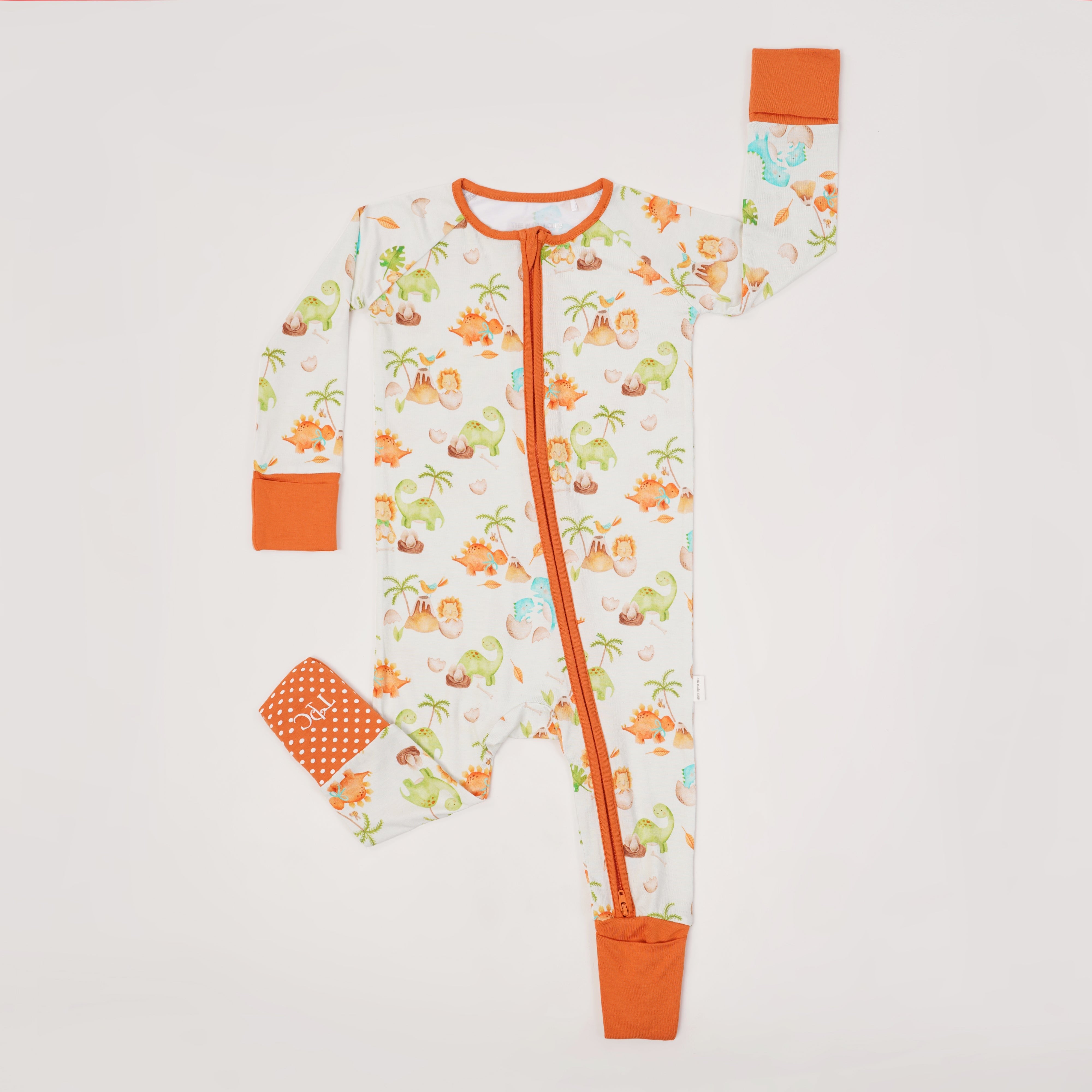 Dino World Long Sleeves Zipper Romper