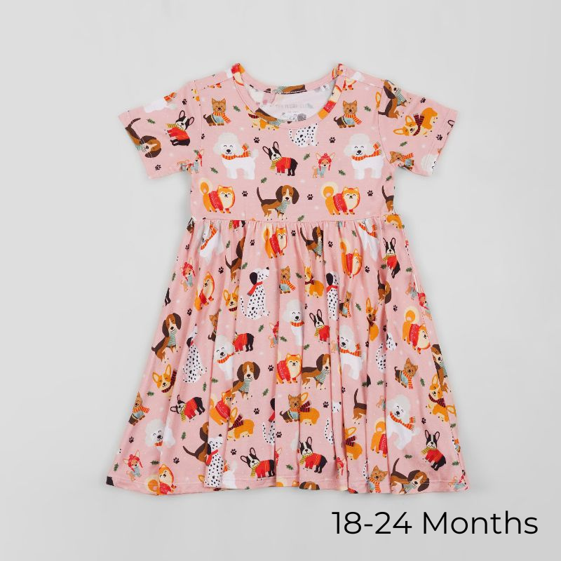 Puppy Love Pink Bodysuit Twirl Baby Girl Dress