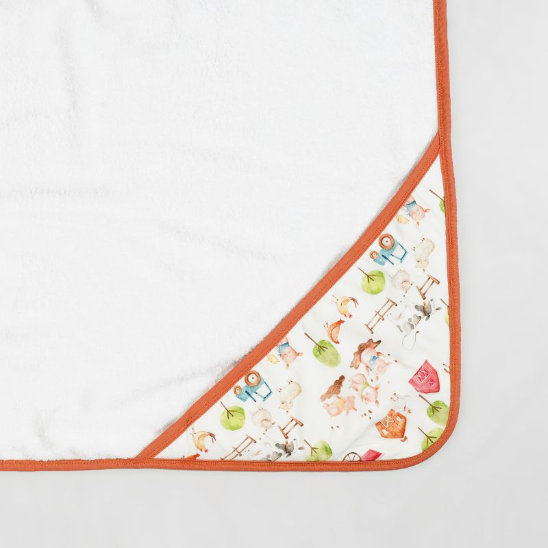 Farm Buddies Bamboo Baby Boy Hooded Towel