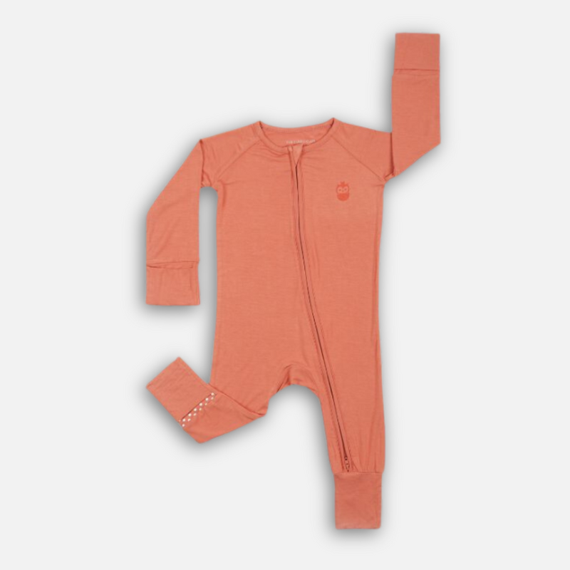 Copper Kiss Long Sleeves Zipper Romper For Baby