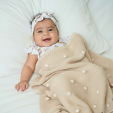 Vanilla Dots Knit Blanket
