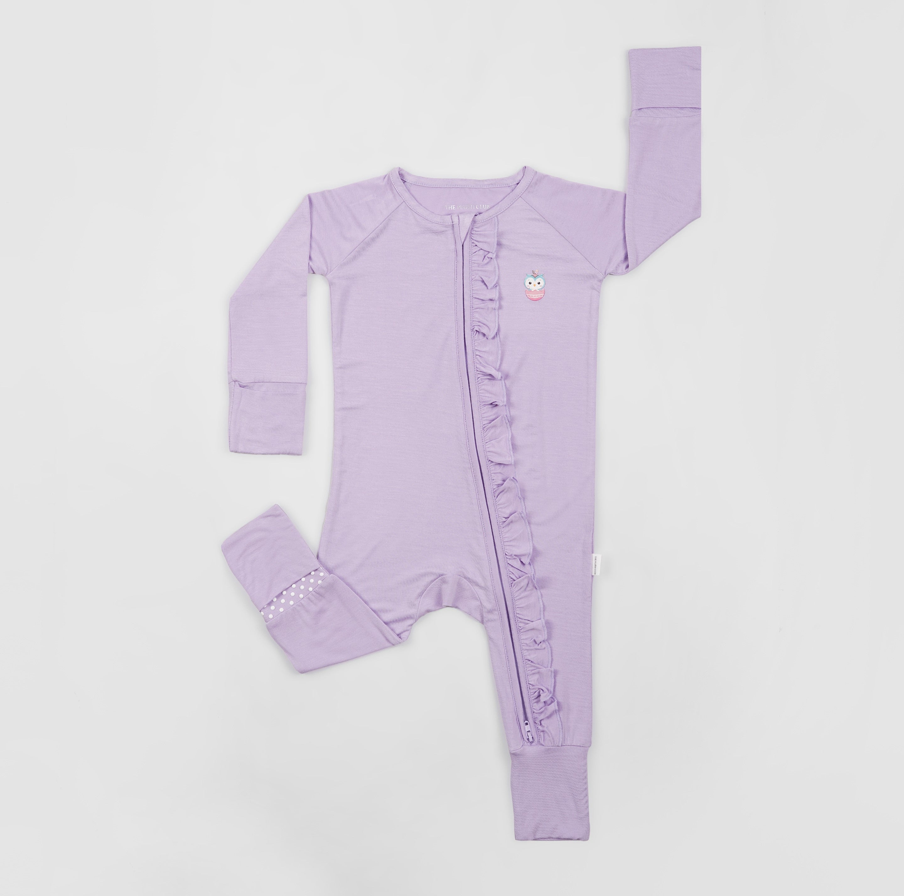 Lilac Blossom Long Sleeves Zipper Romper For Baby