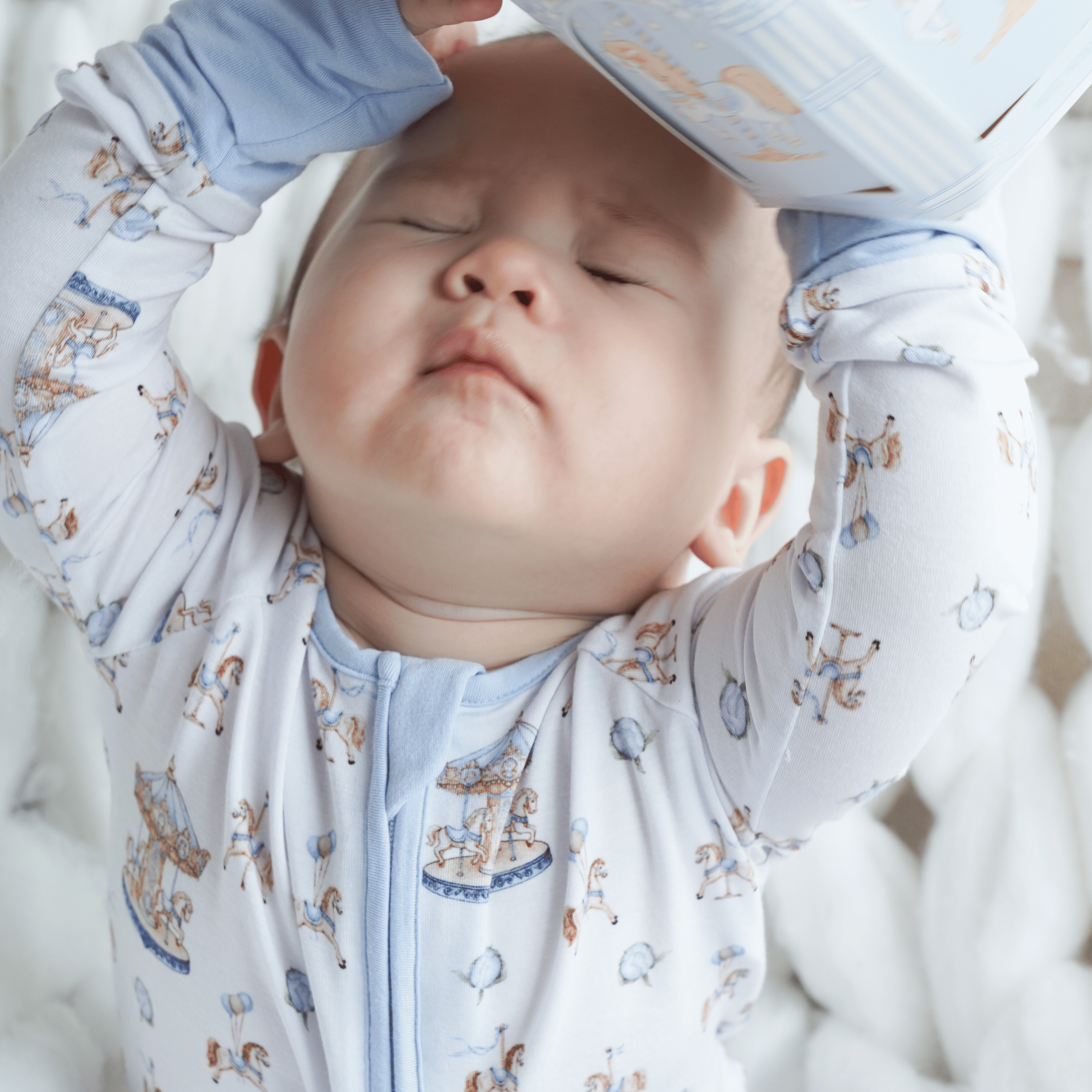 Carousel Blue Long Sleeves Zipper