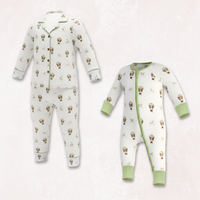 Owl Voyage Adult PJ and Long selvees zipper Combo