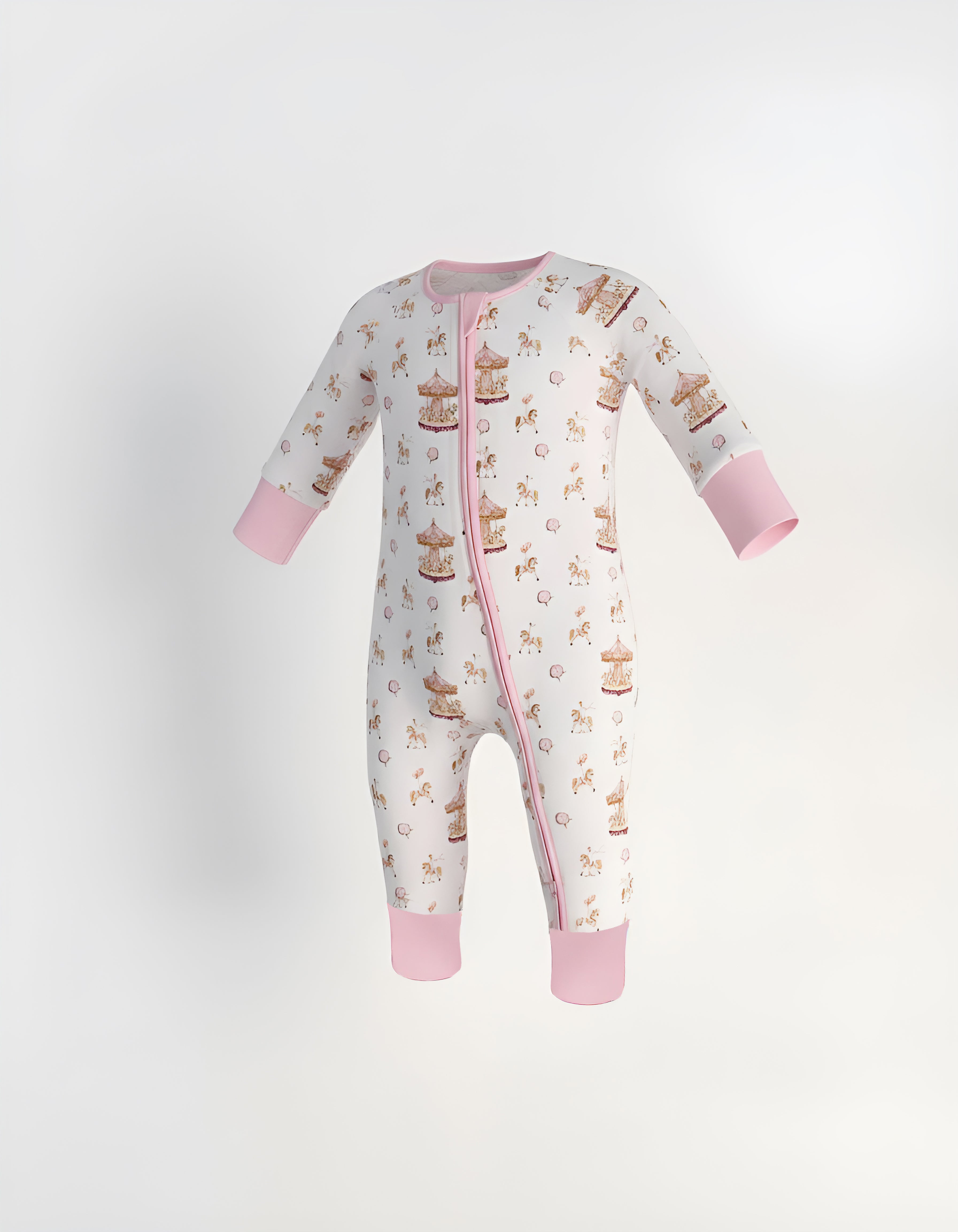 Carousel Rose and Carousel Blue Long selvess zipper Combo