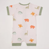 Dino Dreams Half Sleeves Zipper Romper