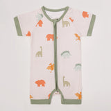 Dino Dreams Half Sleeves Zipper Romper