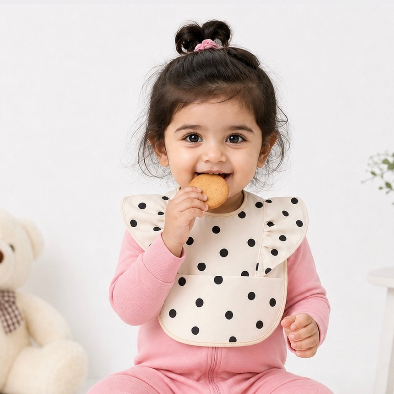 Polka Dot Waterproof Feeding Bib
