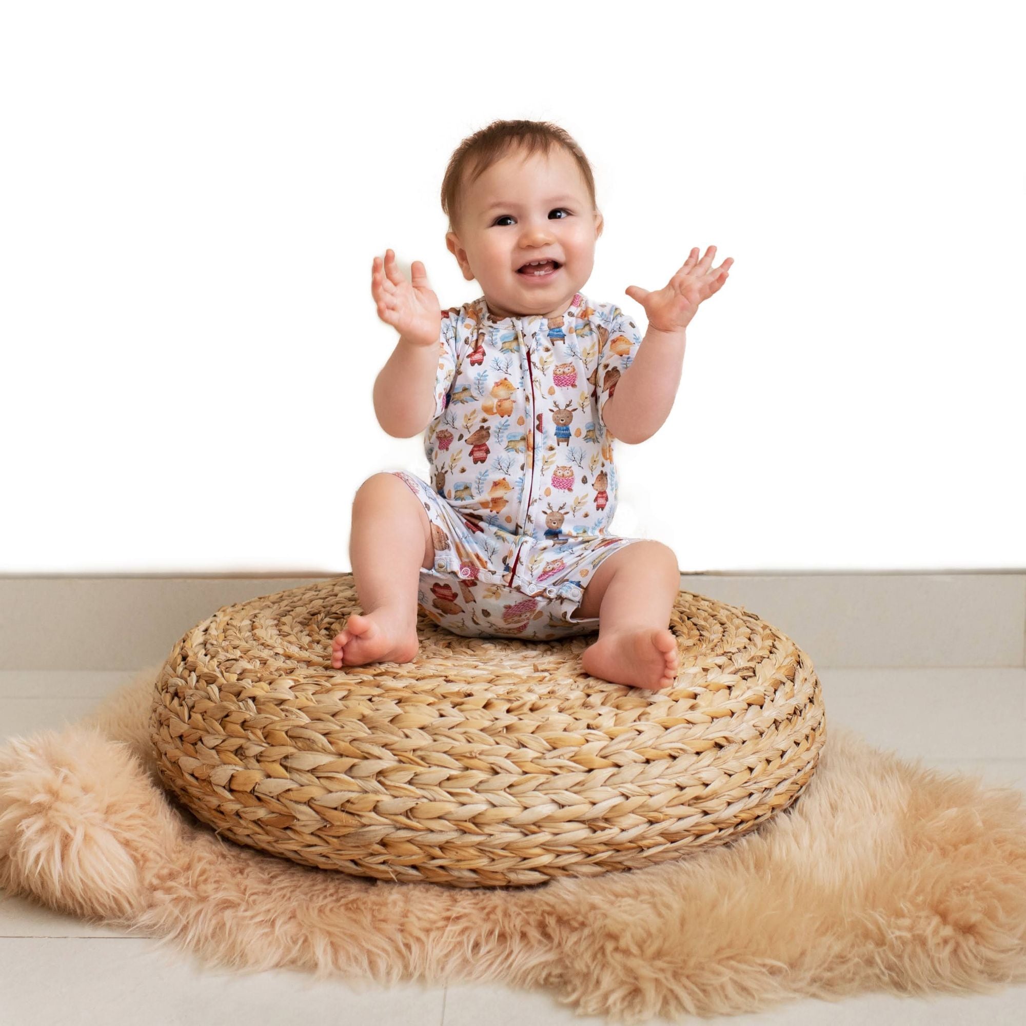 Nordicwild Half Sleeves Zipper Romper For Baby