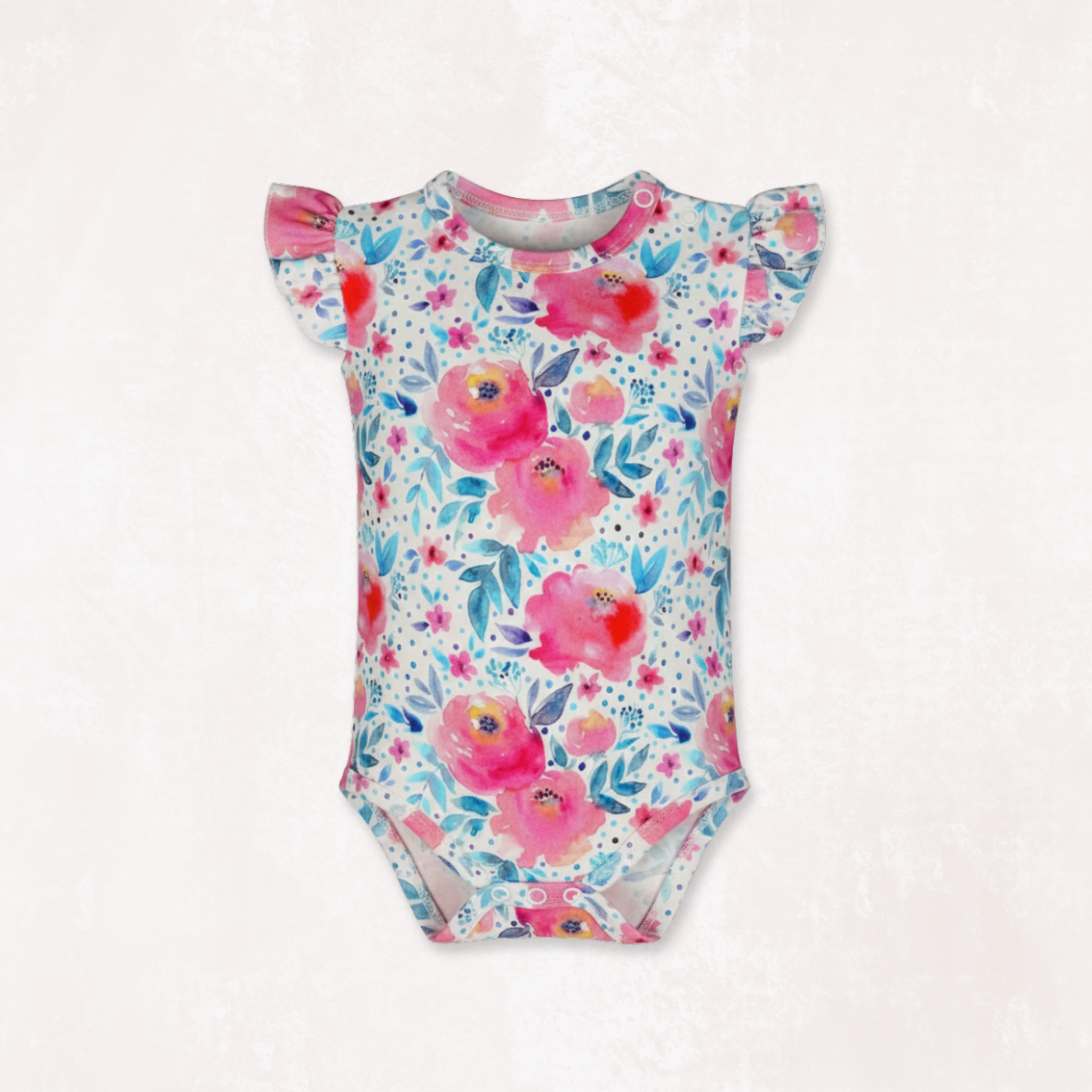 Pink Rose Newborn Onesie