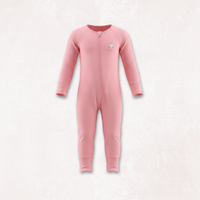 Signature Long Sleeves Zipper Romper For Baby (Baby Pink)