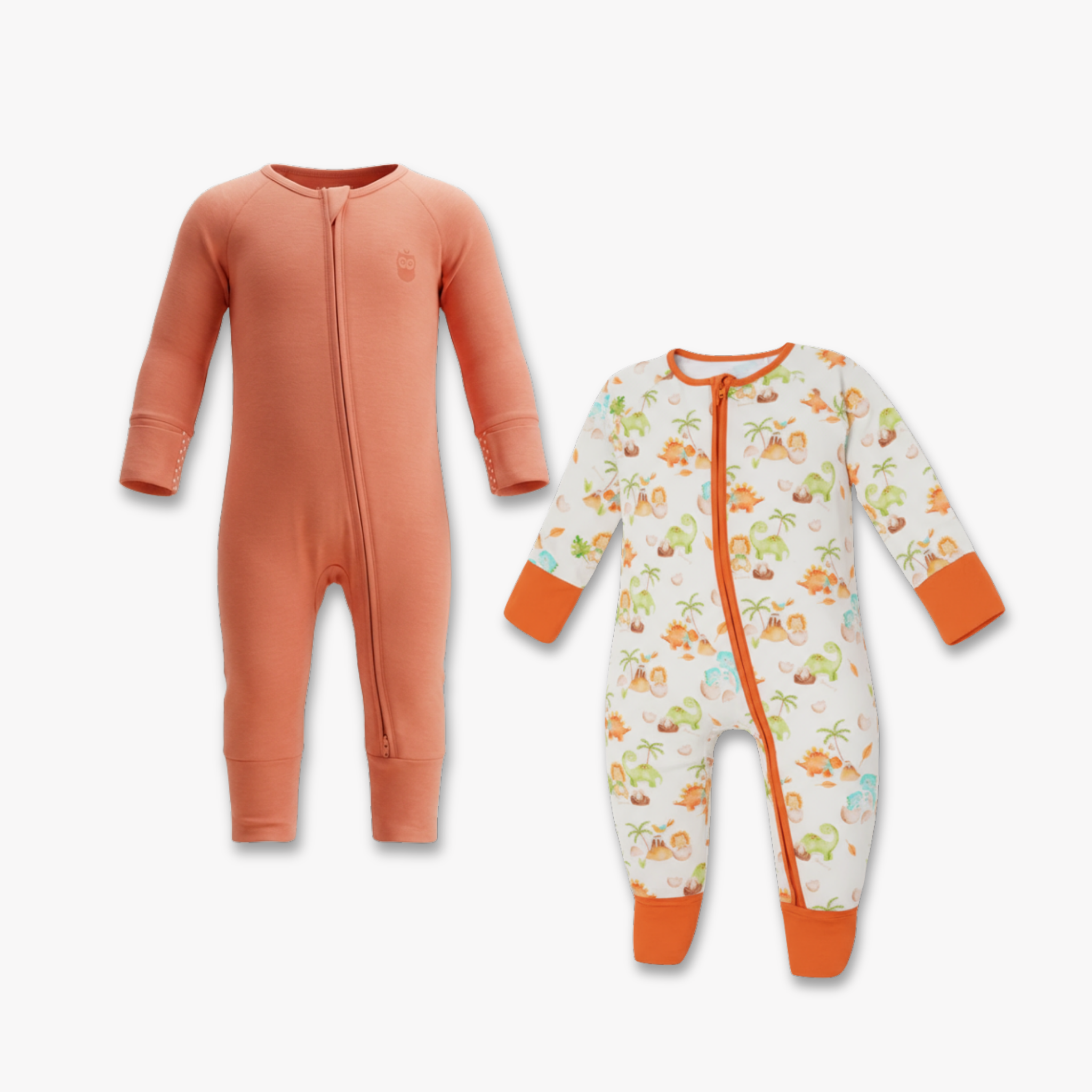 Farm Buddies & Copper Kiss Long Sleeves Zipper Rompers combo