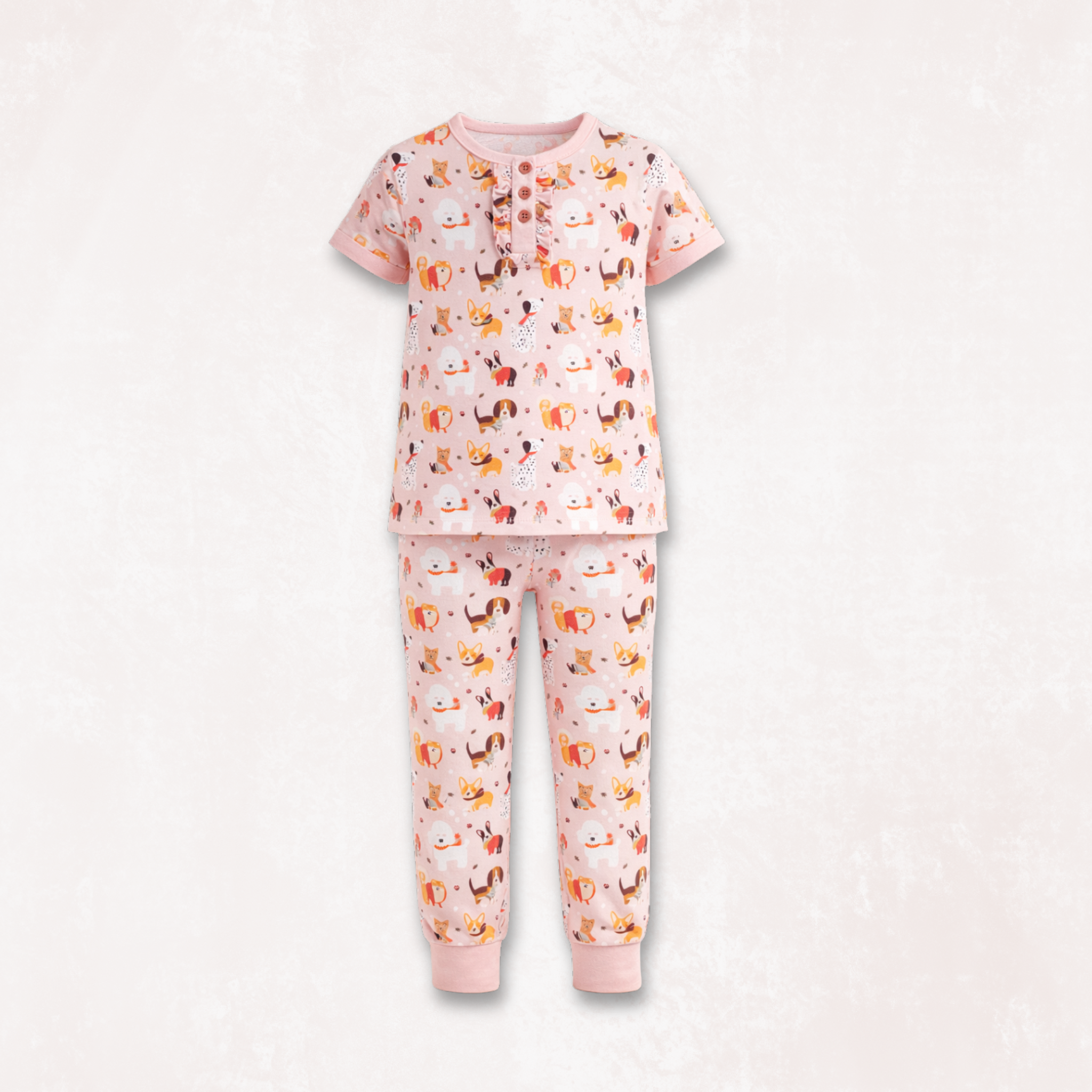 Puppy Love Pink Kids Pyjama Set