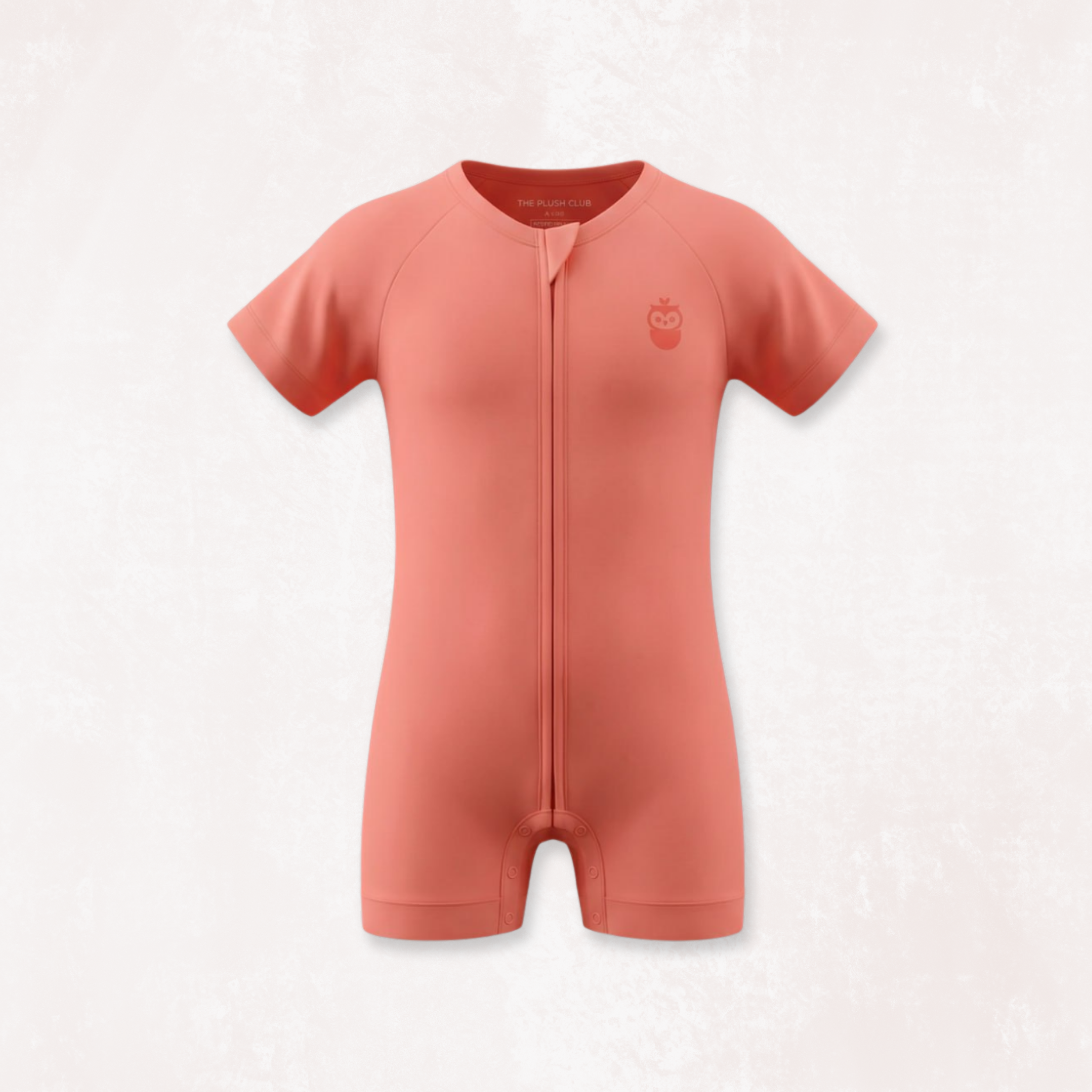 Copper Kiss Half Sleeves Zipper Romper For Baby