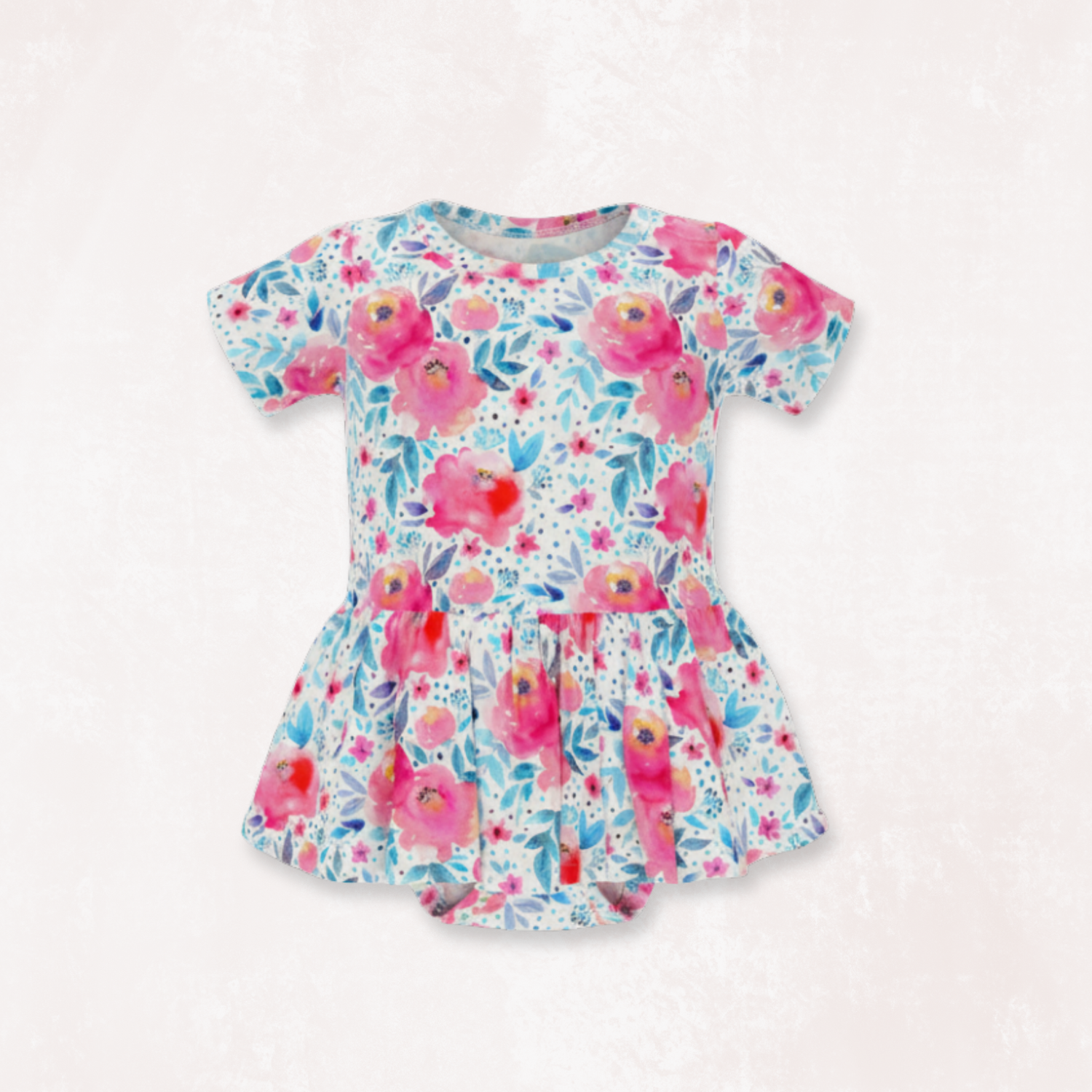 Pink Rose Bodysuit Twirl Baby Girl Dress