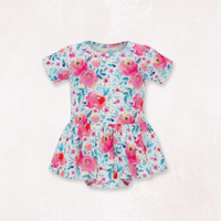 Pink Rose Bodysuit Twirl Baby Girl Dress