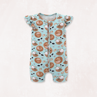 Hamptons Half Sleeves Zipper Romper For Baby