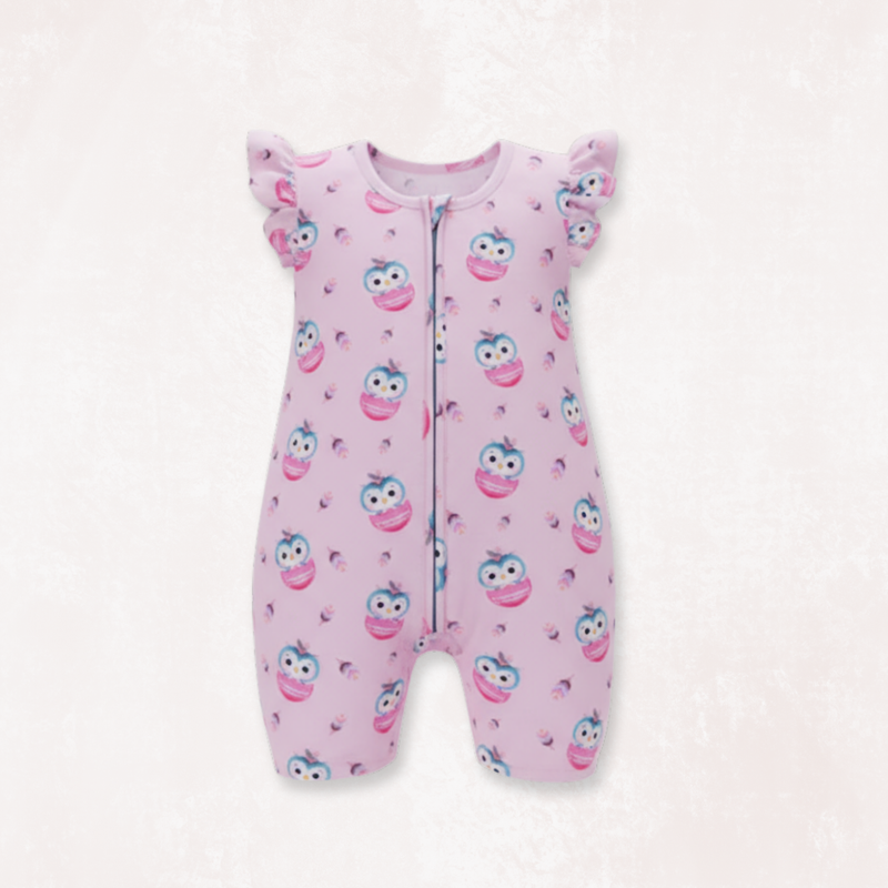 Owlster Half Sleeves Zipper Romper For Baby