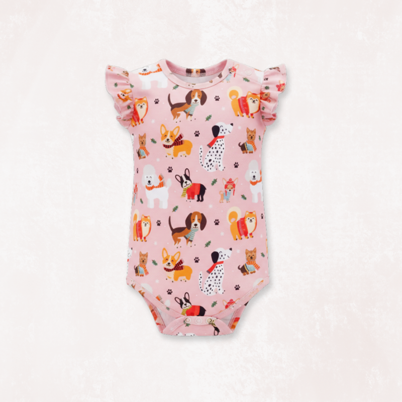 Puppy Love Pink Newborn Onesie