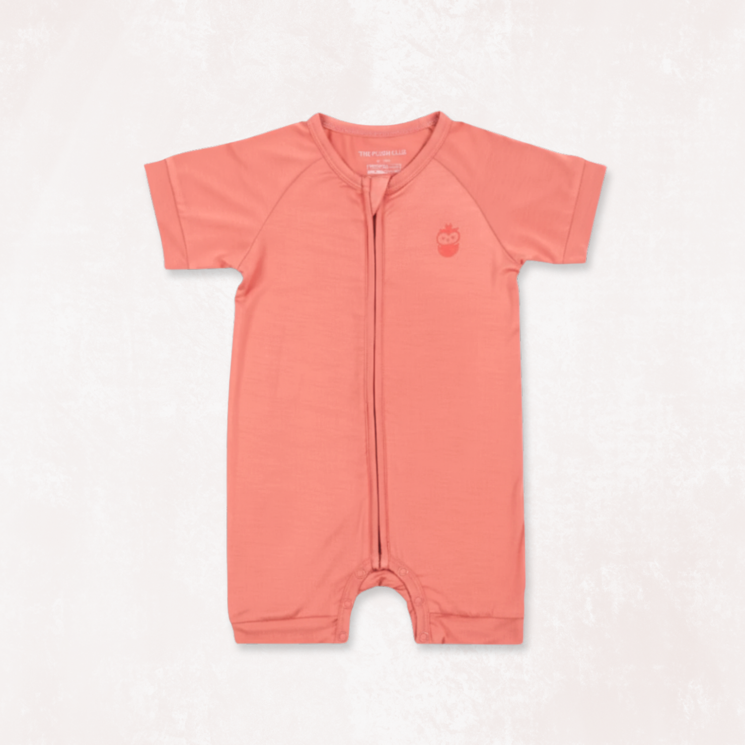 Copper Kiss Half Sleeves Zipper Romper For Baby