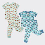 Puppy Love Blue & Jet Set Go Pajama Set Combo