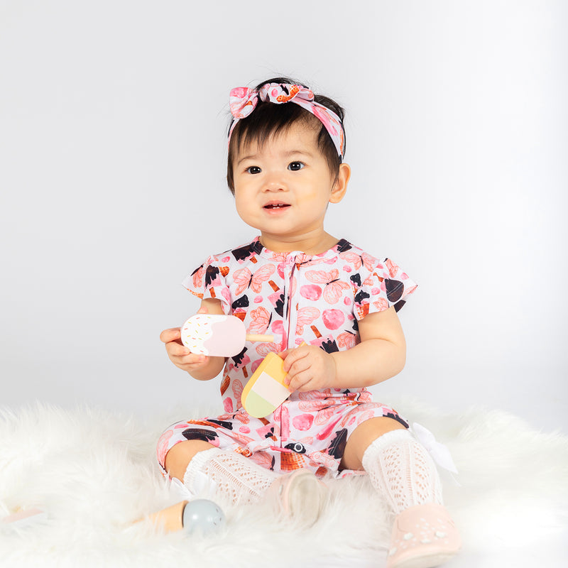 Butterchoc & Signature Pink & Cocolove Half Sleeves Zipper Rompers