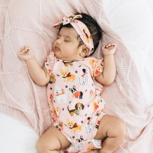 Puppy Love Pink Newborn Onesie
