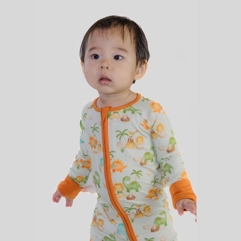 Dino World Long Sleeves Zipper Romper