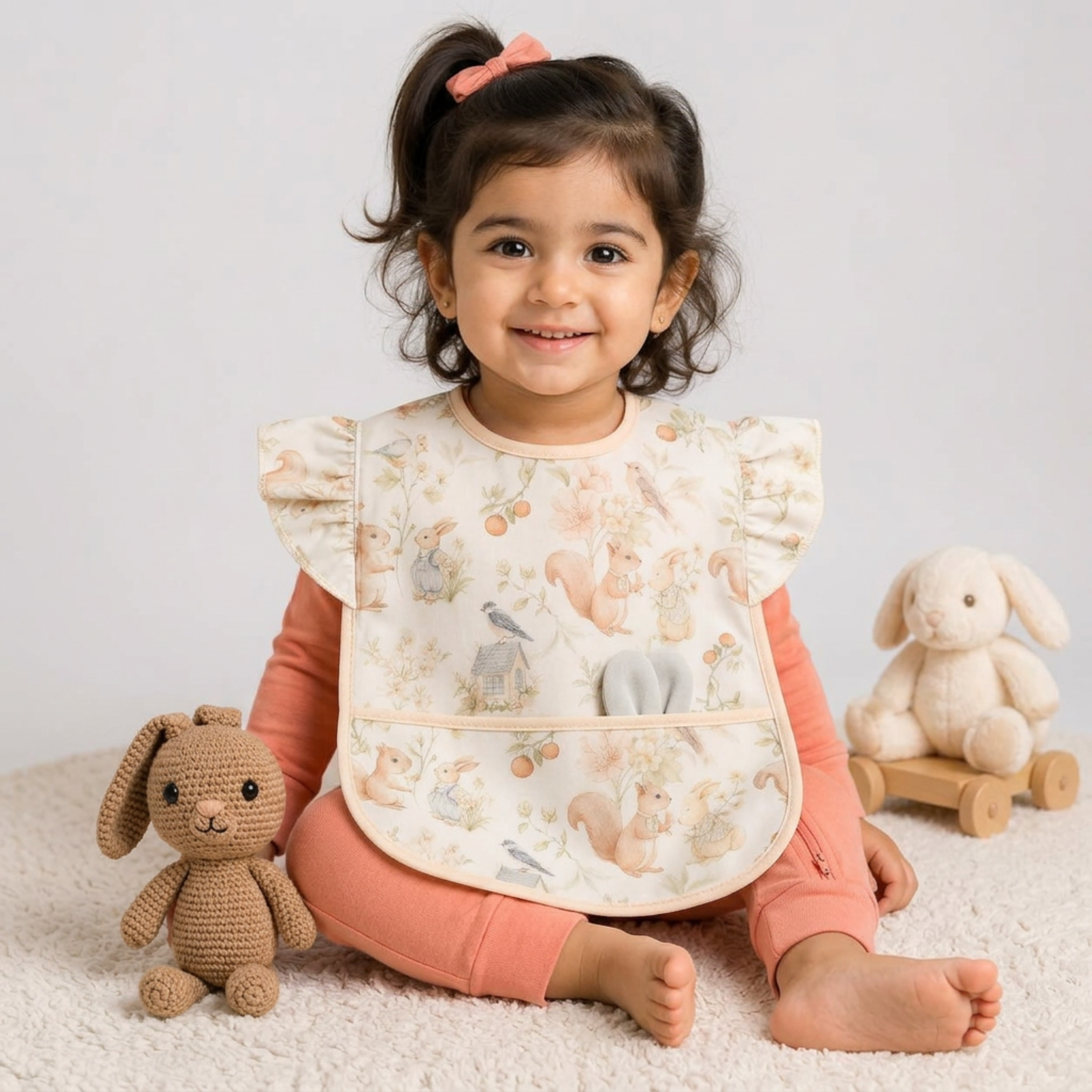 Forest friends waterproof feeding bib