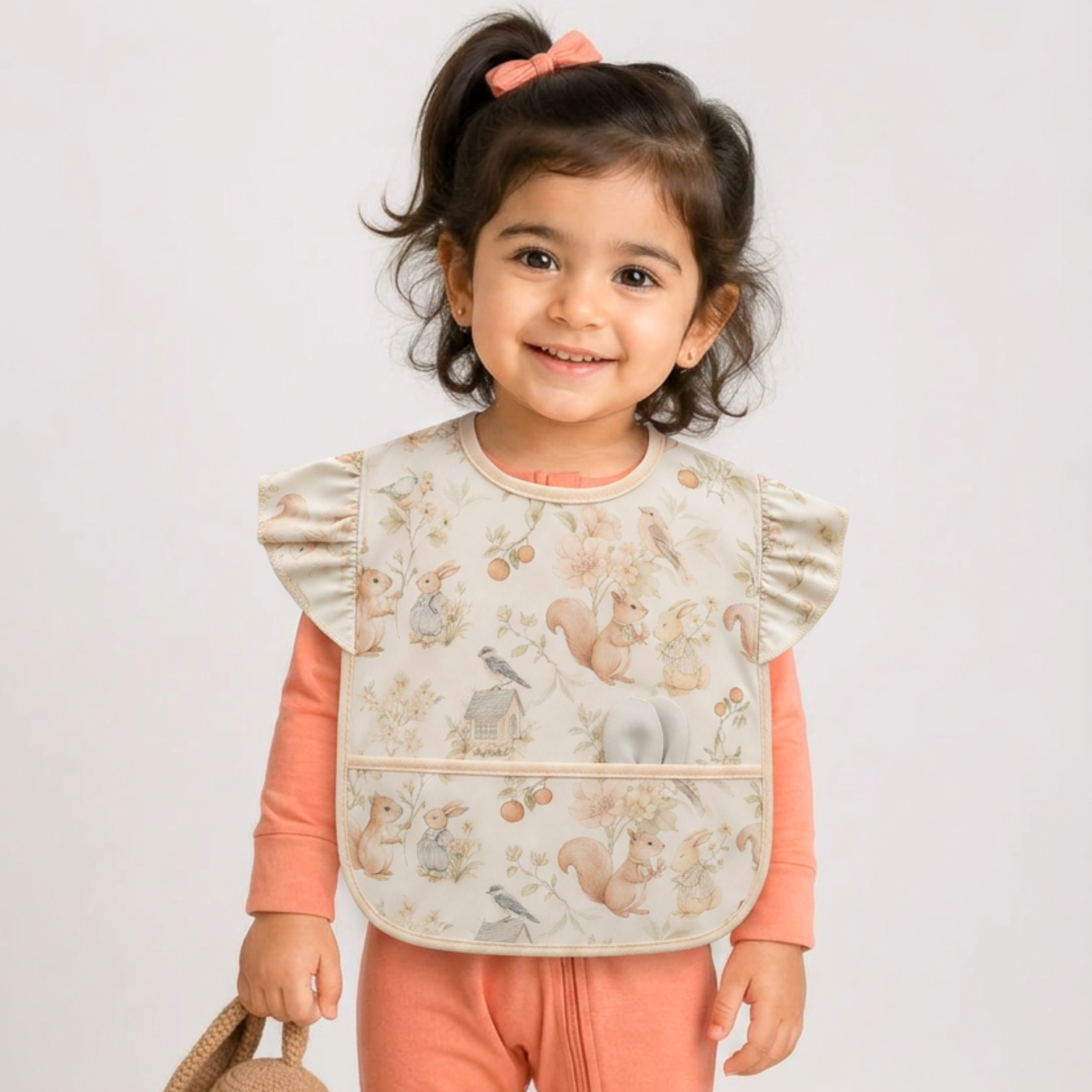 Forest friends waterproof feeding bib