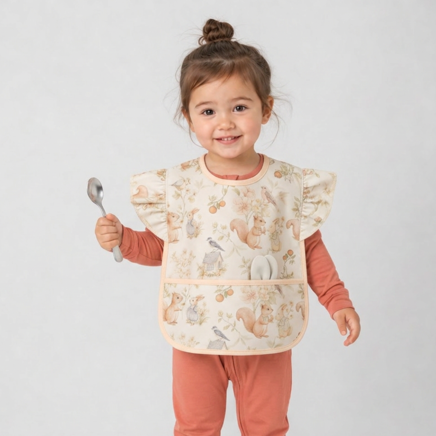 Forest friends waterproof feeding bib