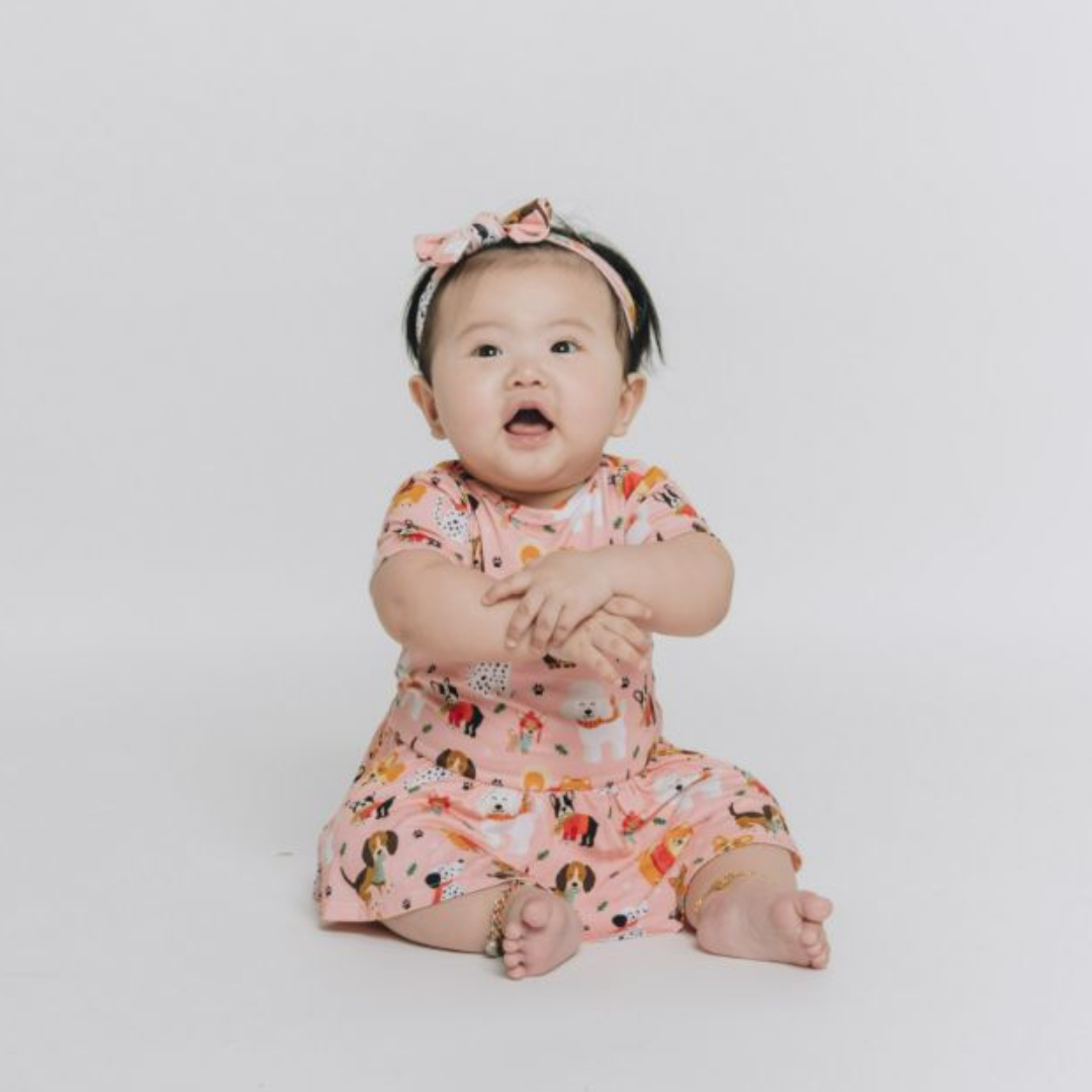 Puppy Love Pink Bodysuit Twirl Baby Girl Dress