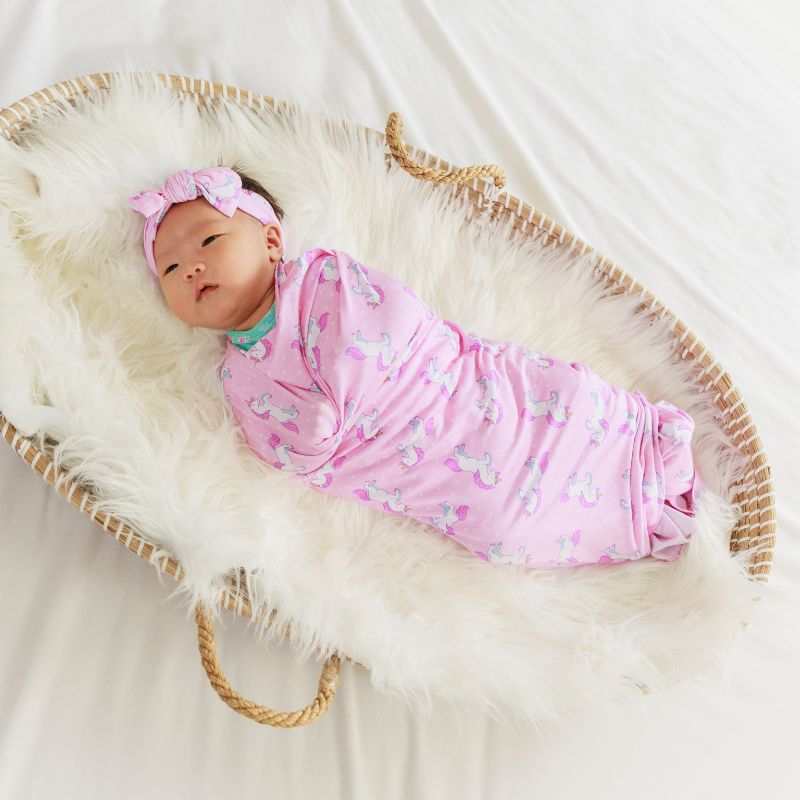 Unicorn Wonderland Swaddle and Headband Set