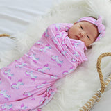 Unicorn Wonderland Swaddle and Headband Set