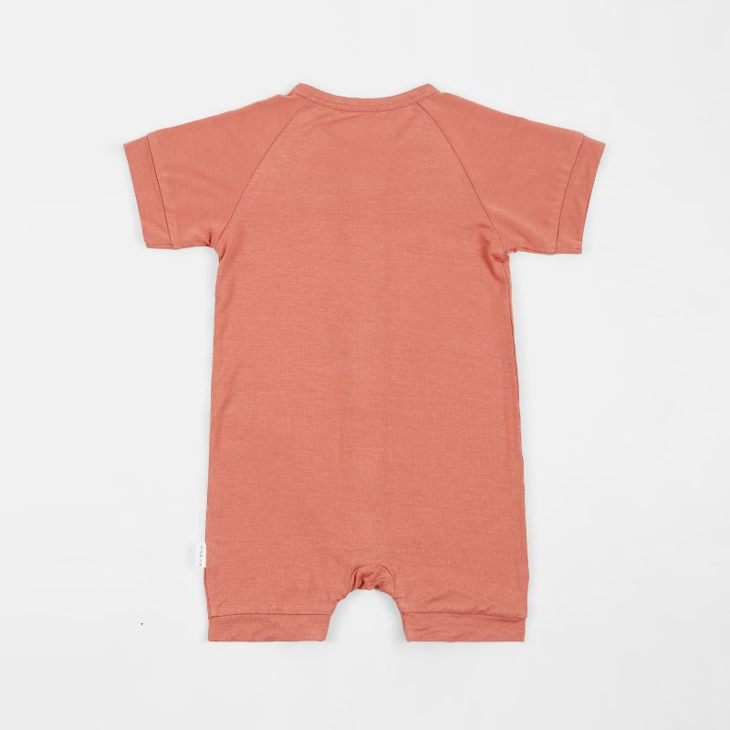 Copper Kiss Half Sleeves Zipper Romper For Baby