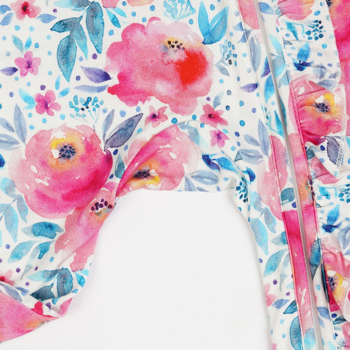 Pink Rose Long Sleeves Zipper Romper For Baby