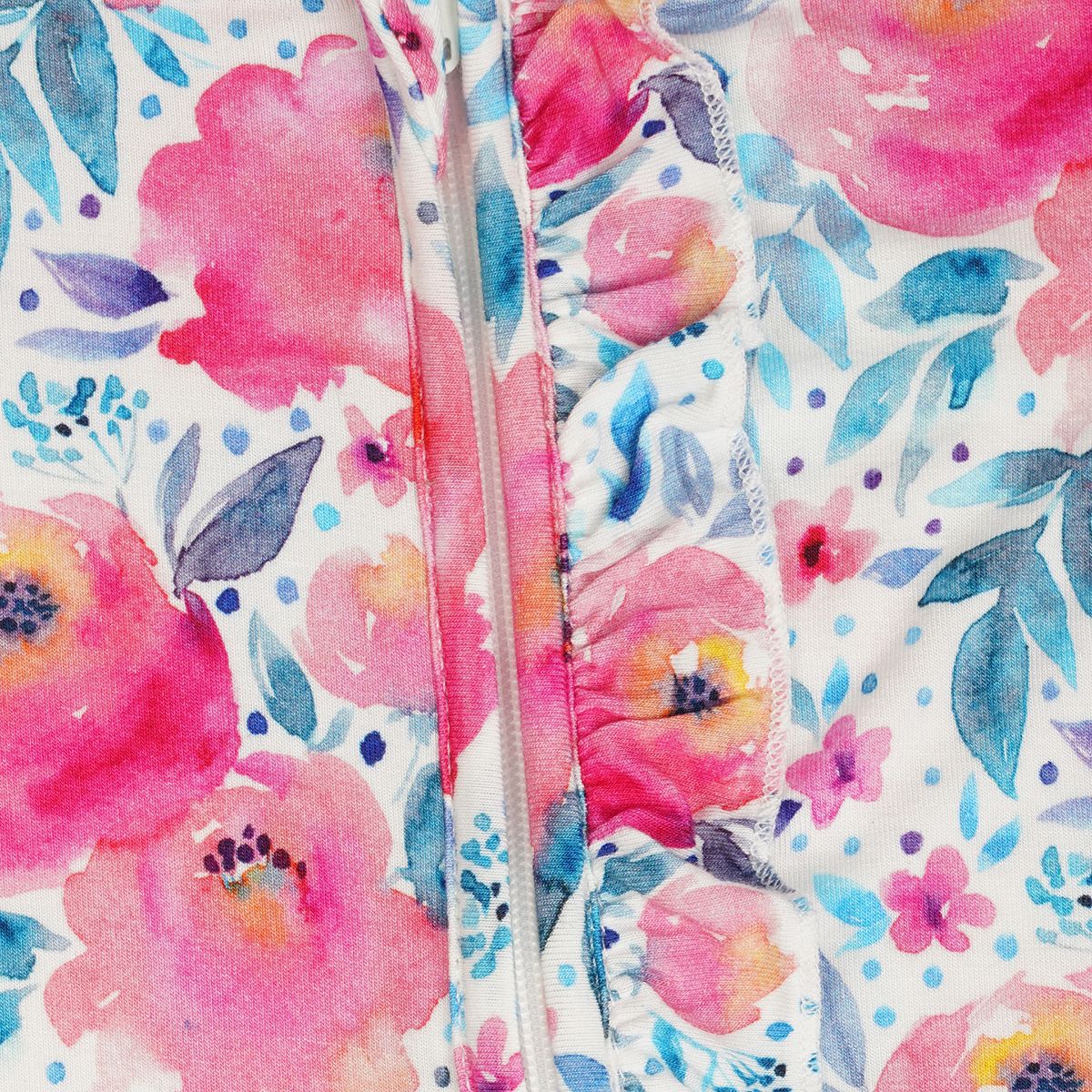 Pink Rose Long Sleeves Zipper Romper For Baby