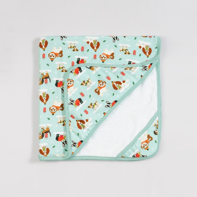 Puppy Love Blue Bamboo Baby Boy Hooded Towel