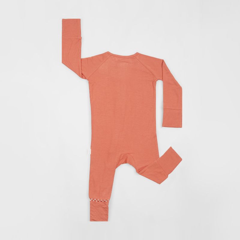 Copper Kiss Long Sleeves Zipper Romper For Baby