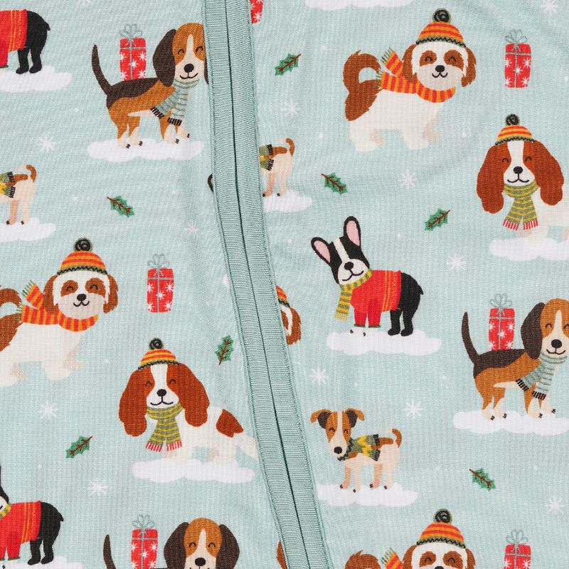 Puppy Love Blue Long Sleeves Zipper Romper For Baby