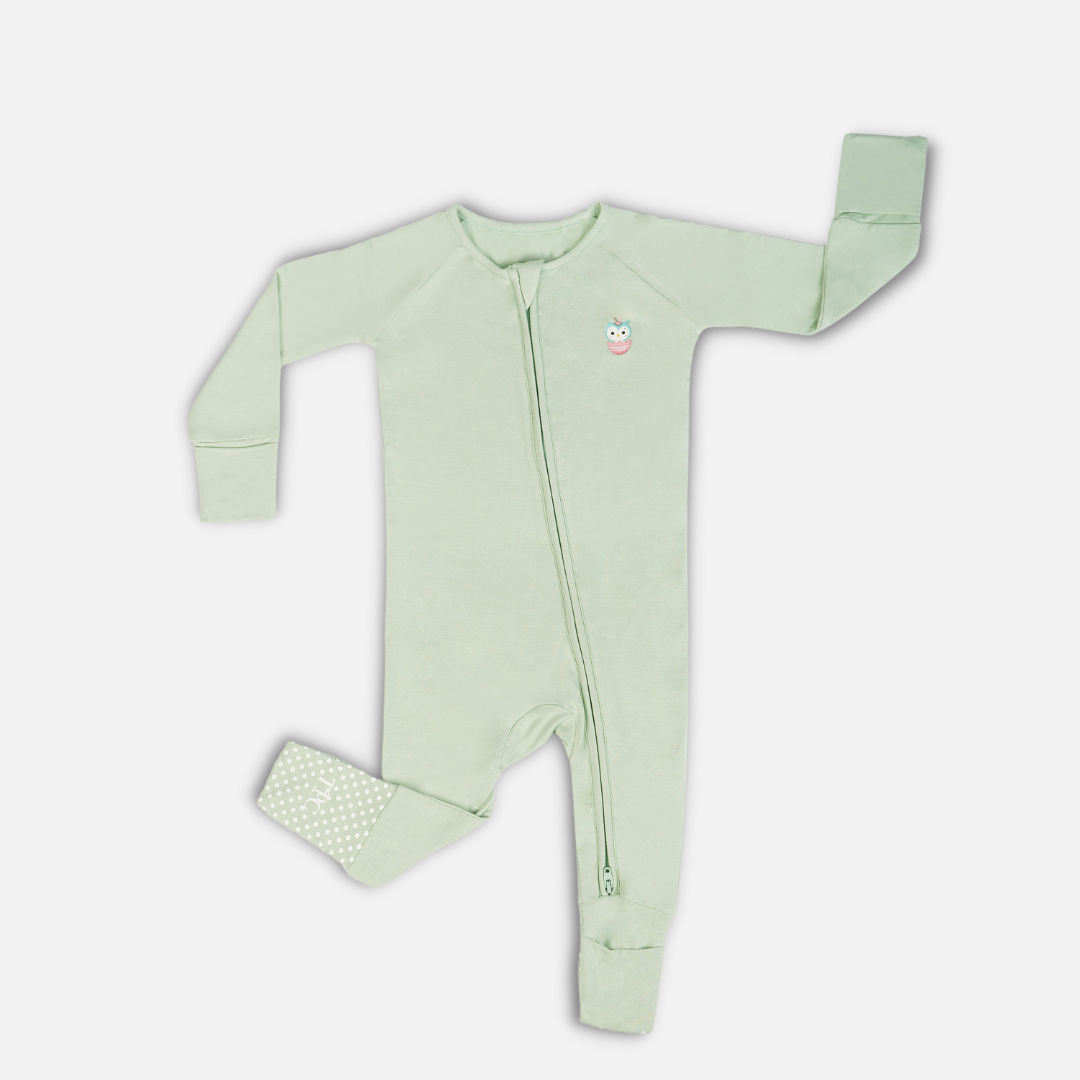 Signature Long Sleeves Zipper Romper For Baby (Mint Green)