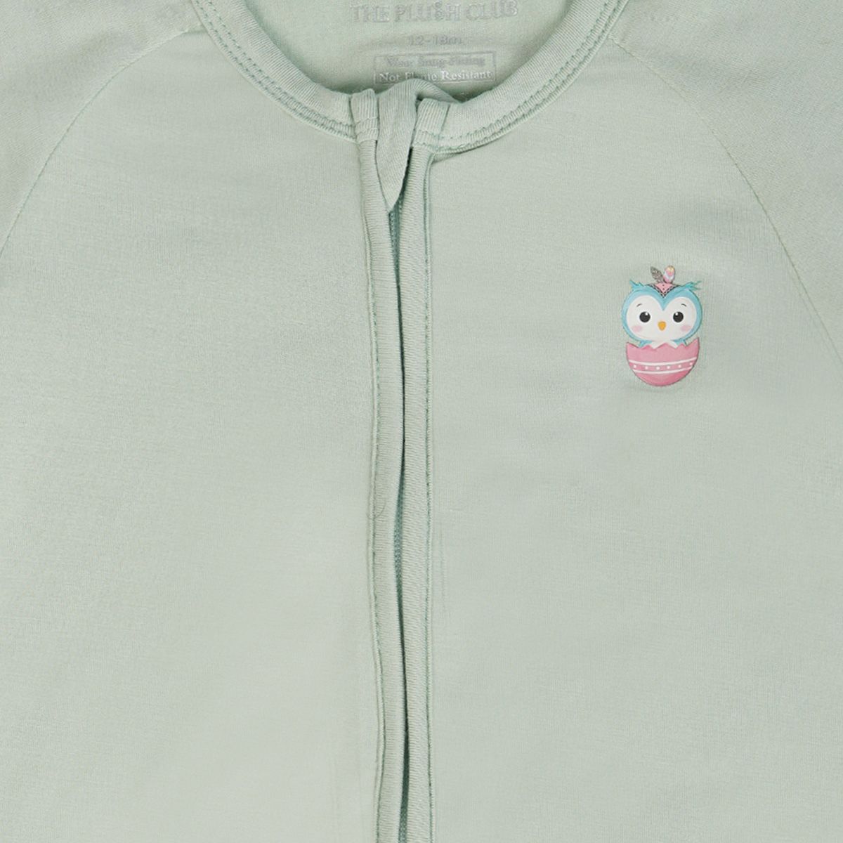 Signature Half Sleeves Zipper Romper For Baby (Mint Green)