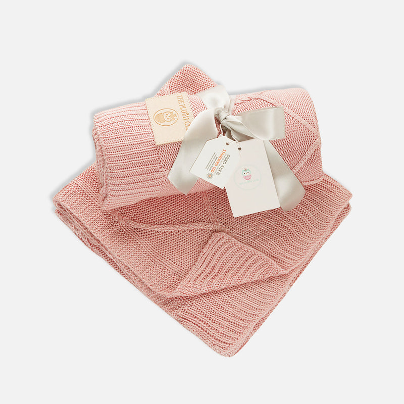 Mistyrose Organic Bamboo Knit Blanket For Baby