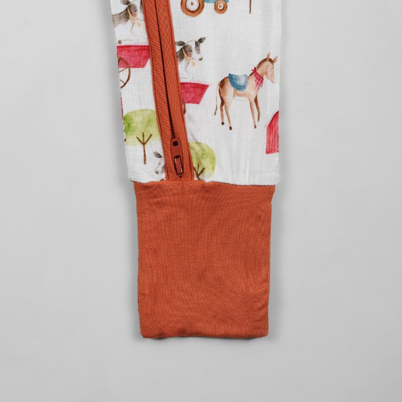 Farm Buddies Long Sleeves Zipper Romper For Baby