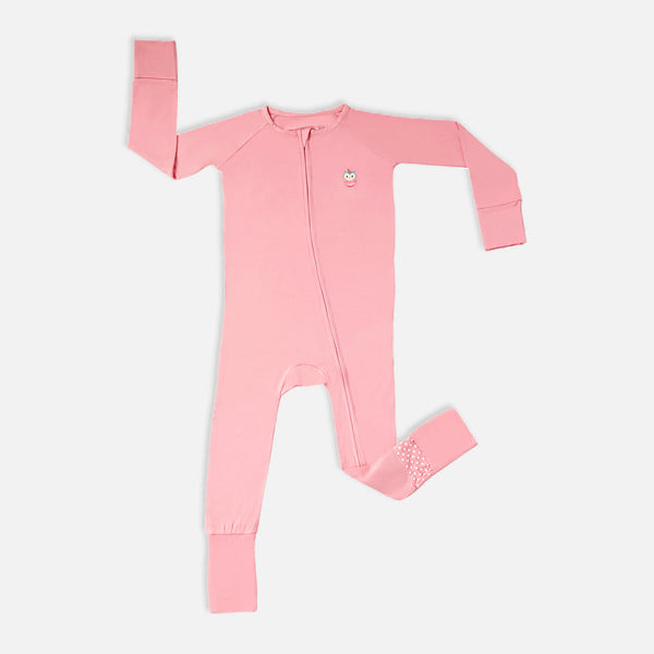 Signature Long Sleeves Zipper Romper For Baby (Baby Pink)