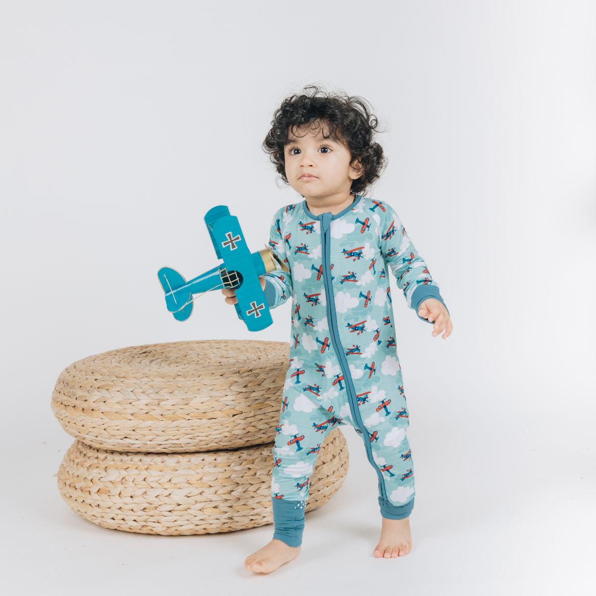 Jet Set Go Long Sleeves Zipper Romper For Baby