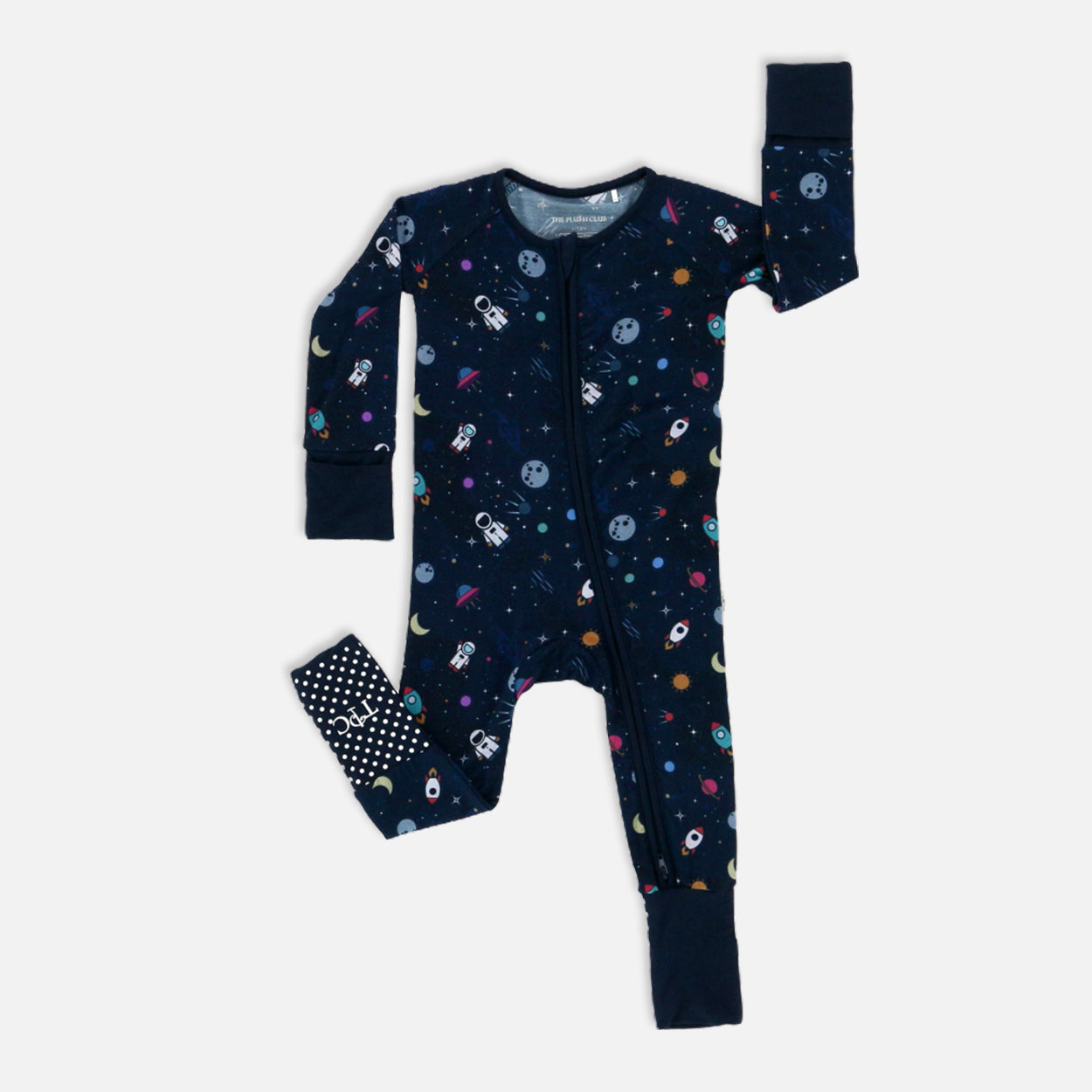 Rocketship Long Sleeves Zipper Romper For Baby