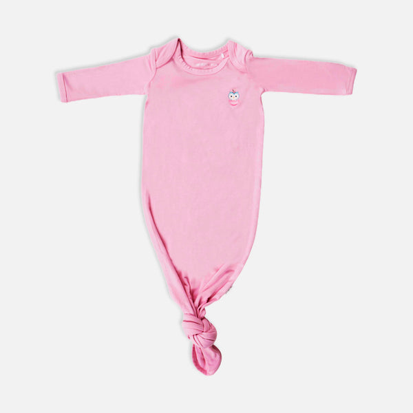 Signature Newborn Baby Toffee Knot Gown  Bodysuit (Baby Pink)